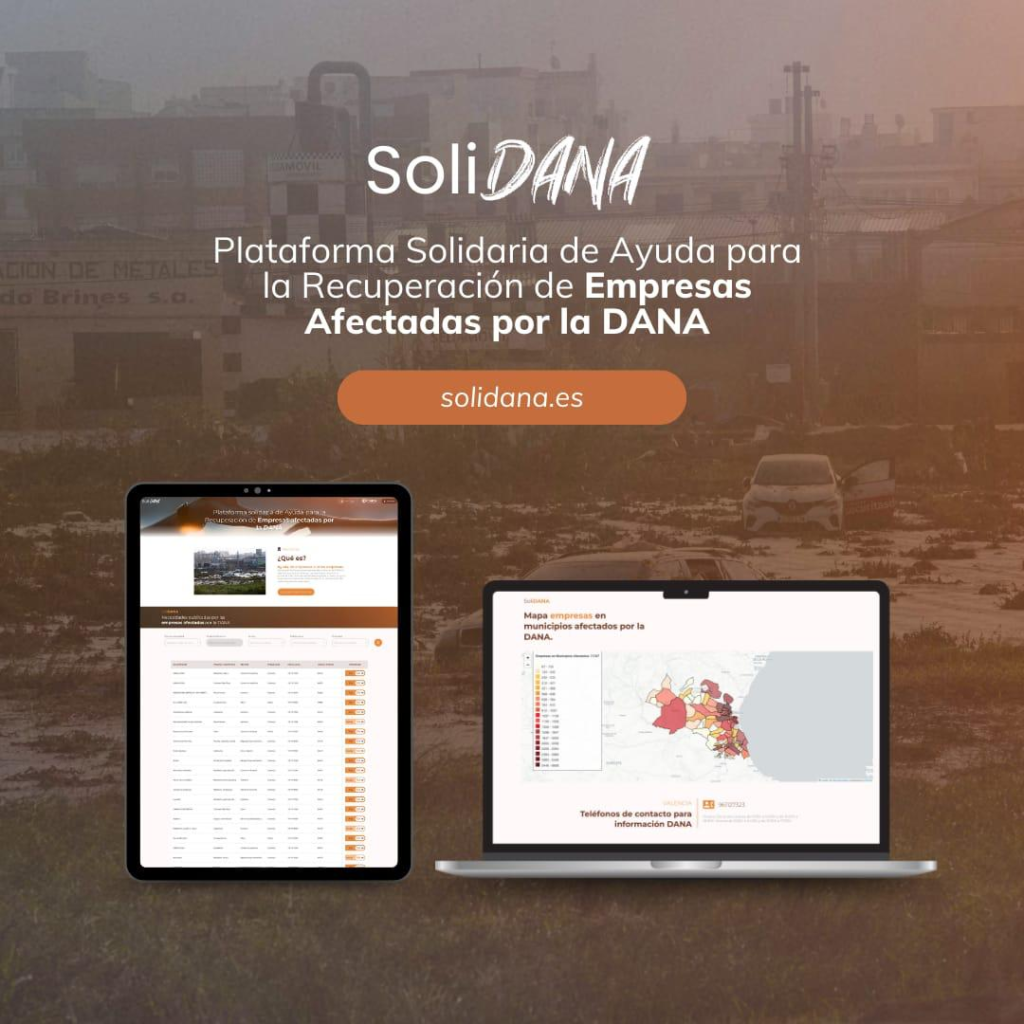 SoliDANA, plataforma solidaria de Ayuda para la Recuperación de Empresas Afectadas por la DANA