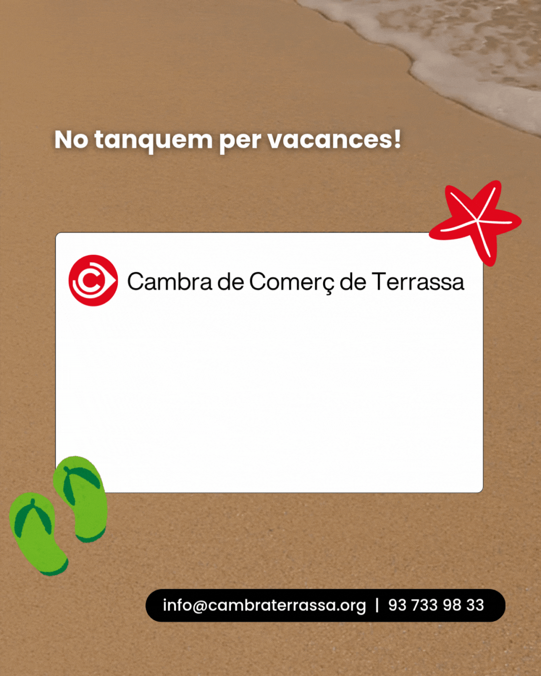 Horari d’estiu 2025 de la Cambra de Comerç de Terrassa